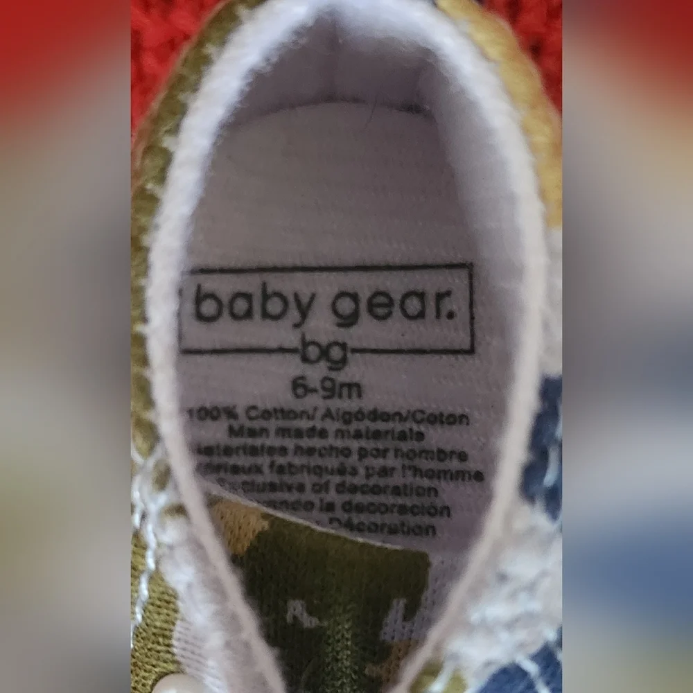 Baby Gear Infant Boy Slip-on Soft Sole Camouflage Pattern Sneakers Sz 6-9 Months